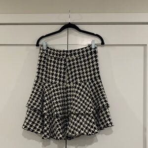 Bella D. Black & White Houndstooth Tiered Circle Skirt